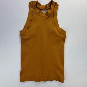 Athleta Ribbed Seamless Tank Top Mustard Yellow Racerback Athletic XS